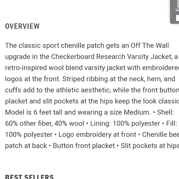 Vans Jacket Woolen Classic Sport Coat Varsity Checkerboard Research S and M - Picture 4 of 13